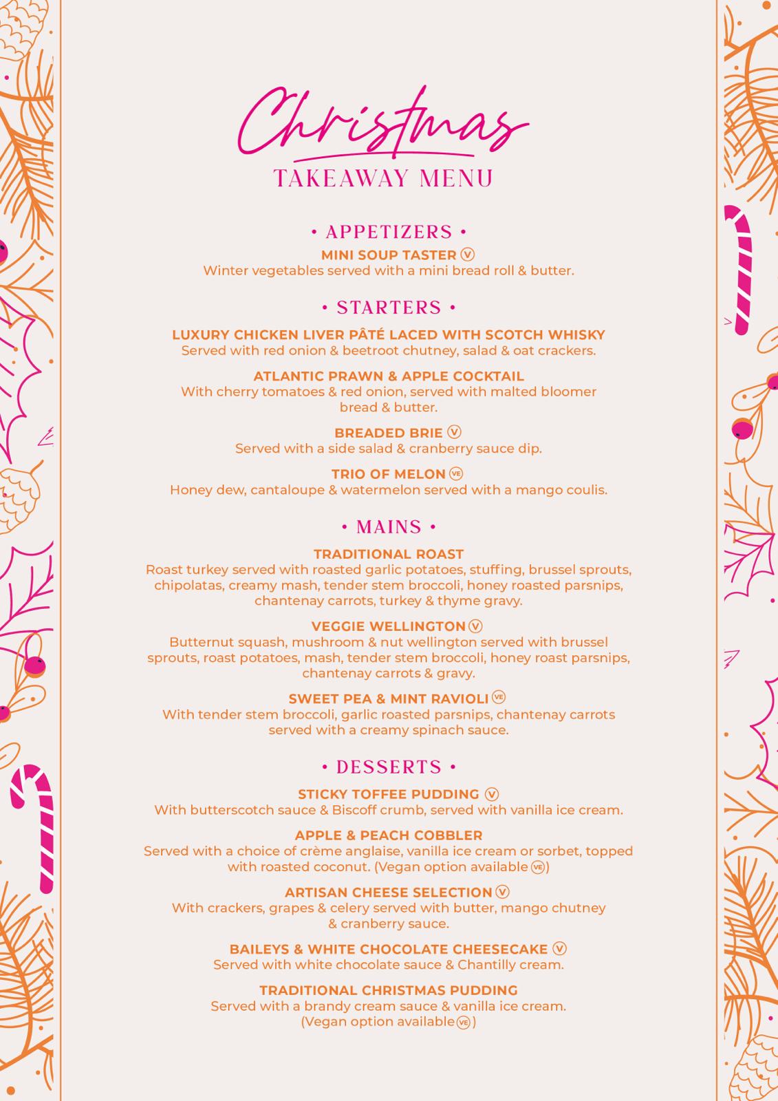 Christmas Menu Full Details